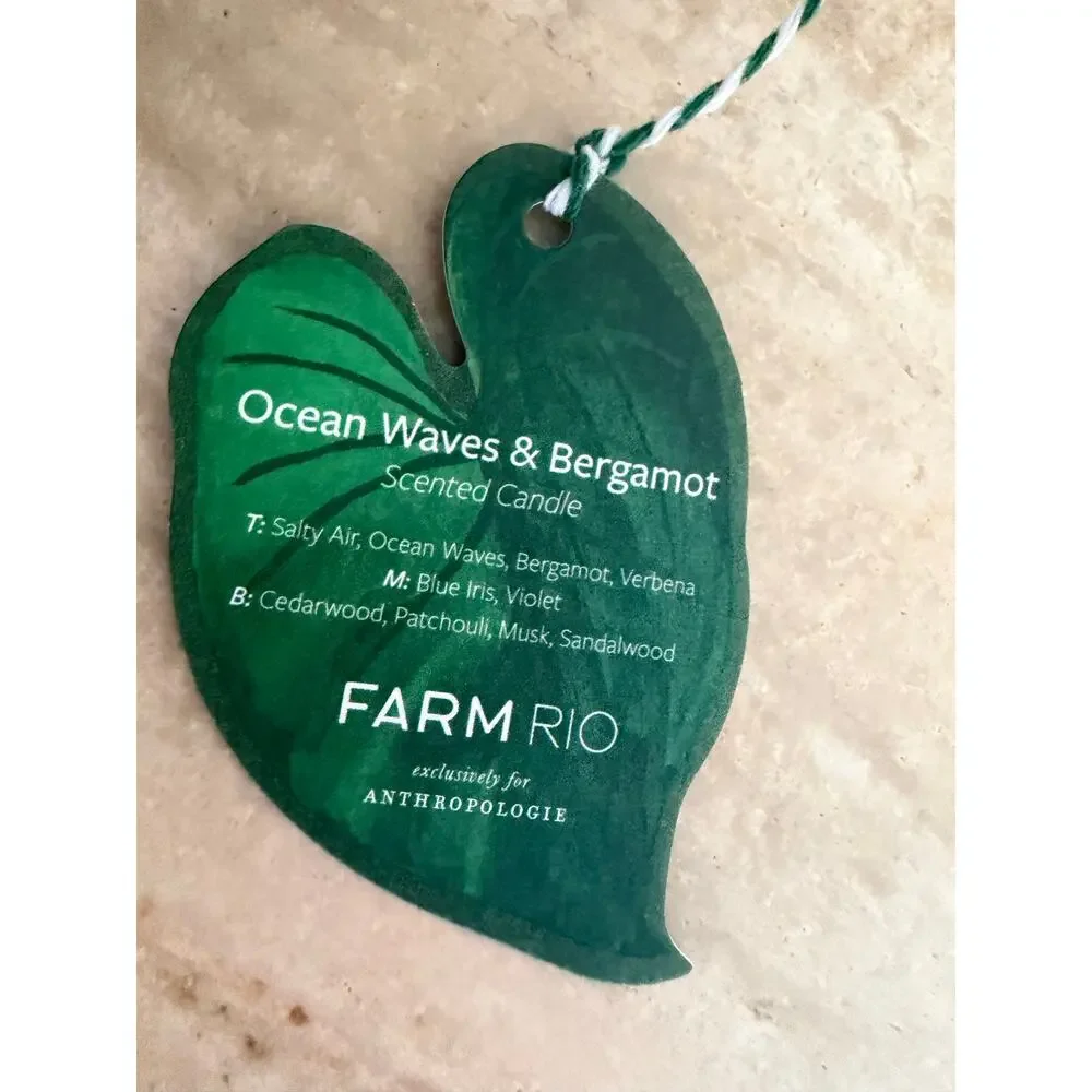 Farm Rio X Anthropologie NEW Candle, Ocean Waves & Bergamont